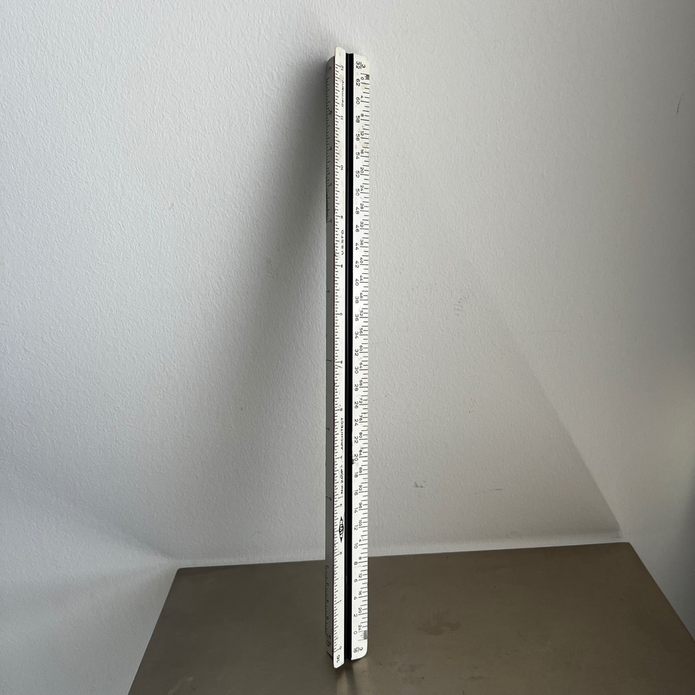 Vintage Alvin No 240P Triangular Architect Scale Ruler 12 Inch Made in Germany